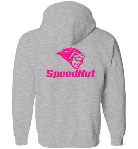 SpeedNut Zippered Hoodie - Gray/Pink