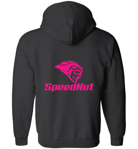SpeedNut Zippered Hoodie - Black/Pink